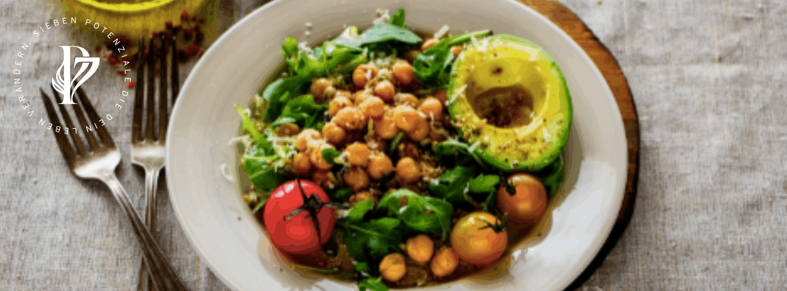 Grüne Bohnen Kichererbsen Avocado Salat