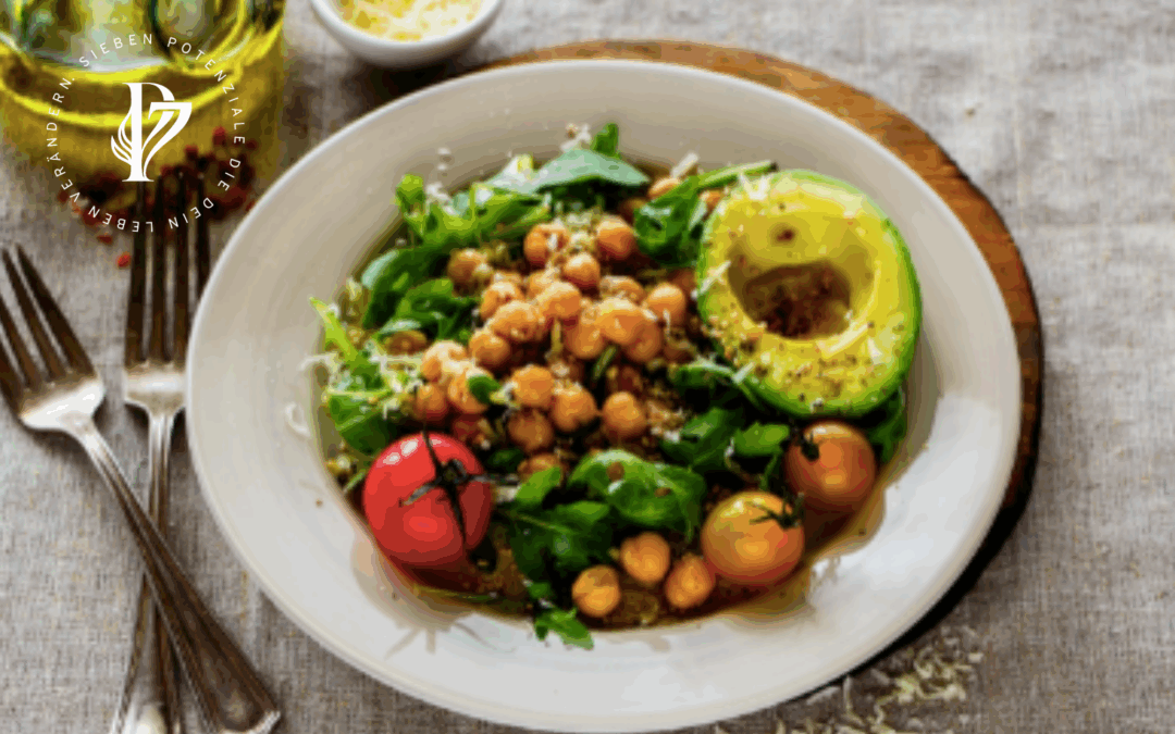 Grüne Bohnen Kichererbsen Avocado Salat