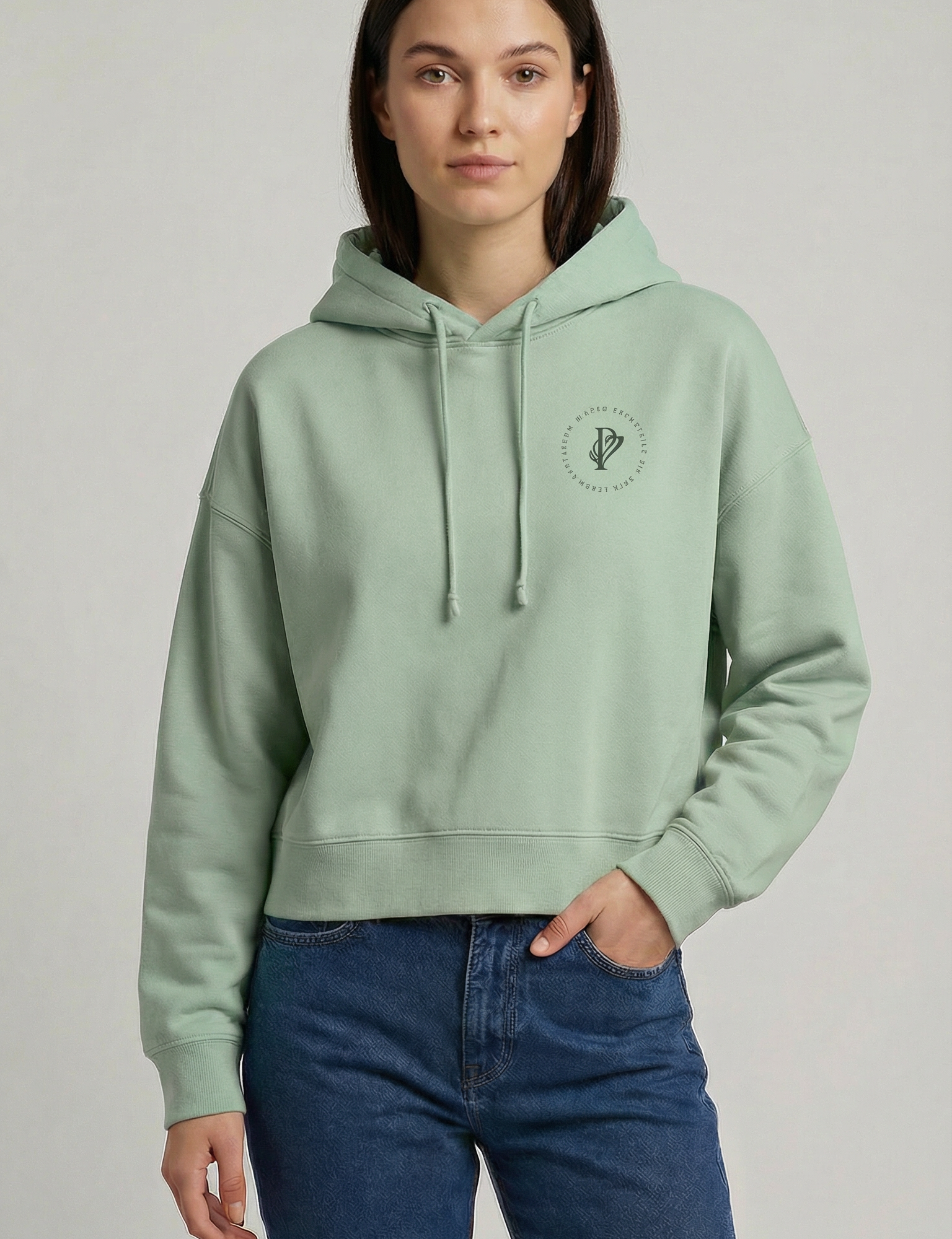 Damen Hoodie – misty jade