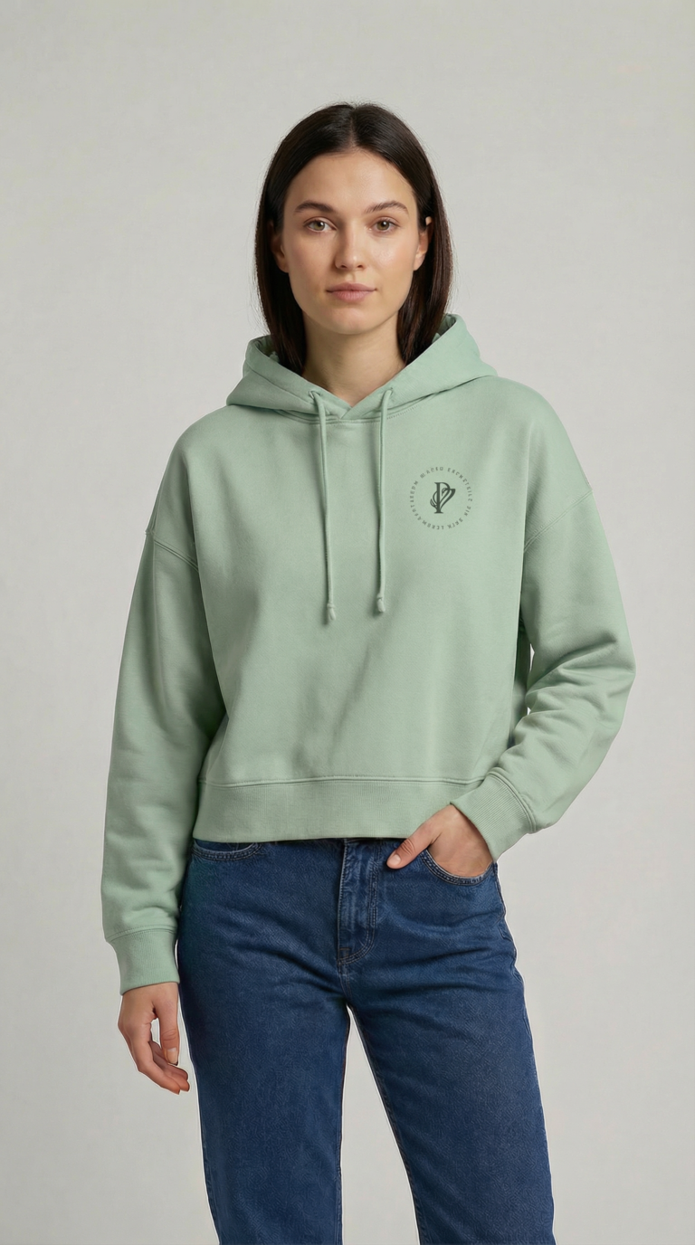 Damen Hoodie – misty jade