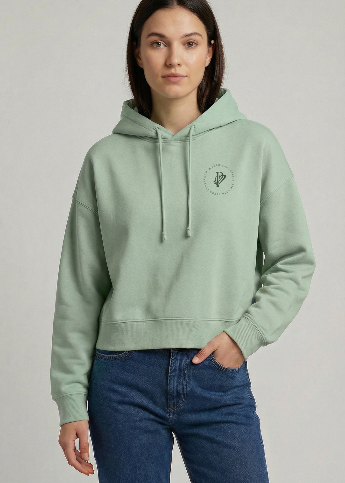 Damen Hoodie – misty jade