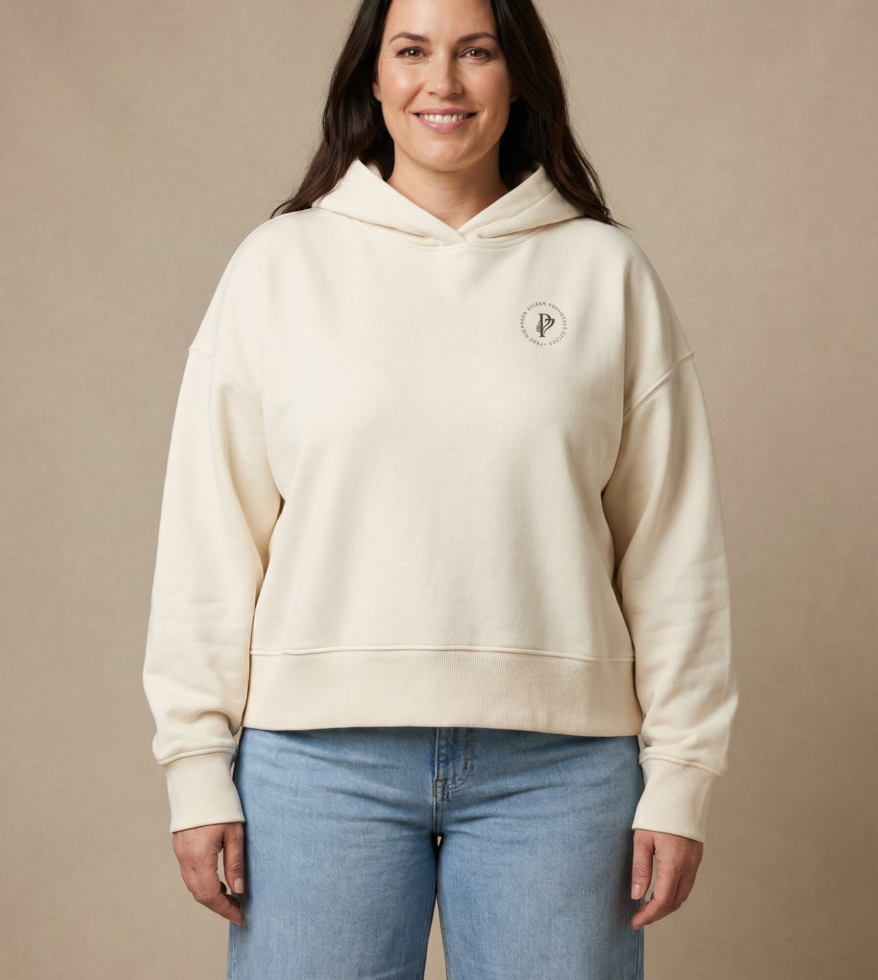 Damen Hoodie Oversize – natural Raw