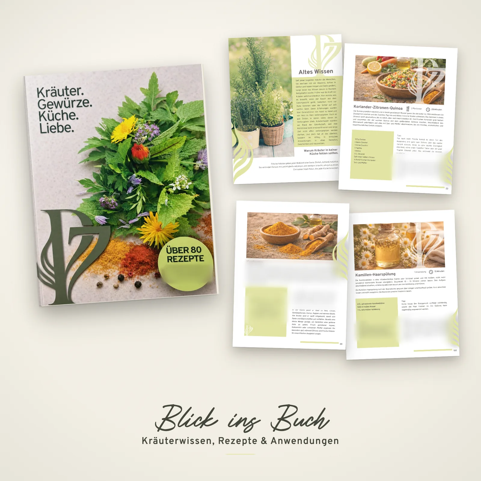 Einblick ins P7 Kräuterbuch: Blick ins Buch